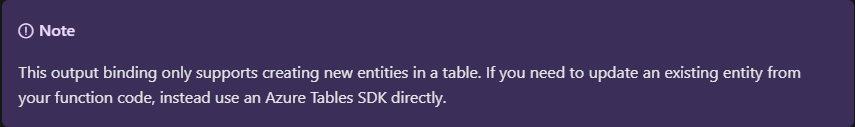 Note message in documentation pointint towards use of SDK