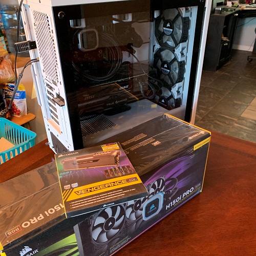 Computer with new radiator on desk
